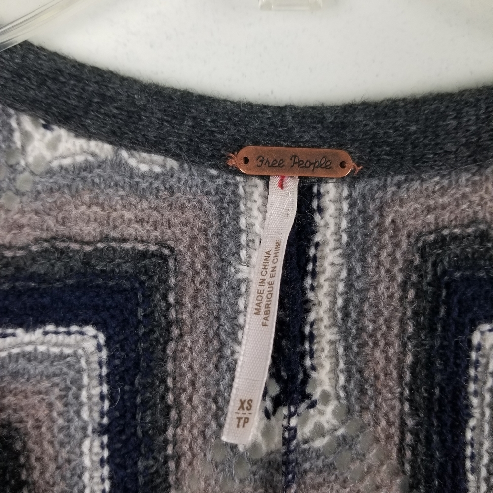 Free People Chevron Wool Blend Bell Sleeve Dress - Picture 4 of 8